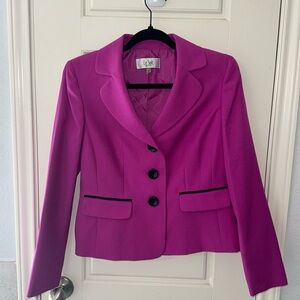 Lined fuchsia blazer with 3 buttons